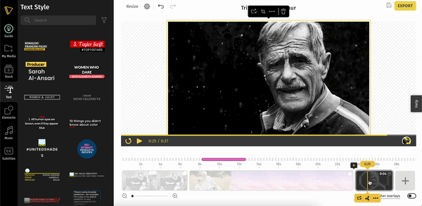 Drag clips along the timeline to rearrange clips the way you want.